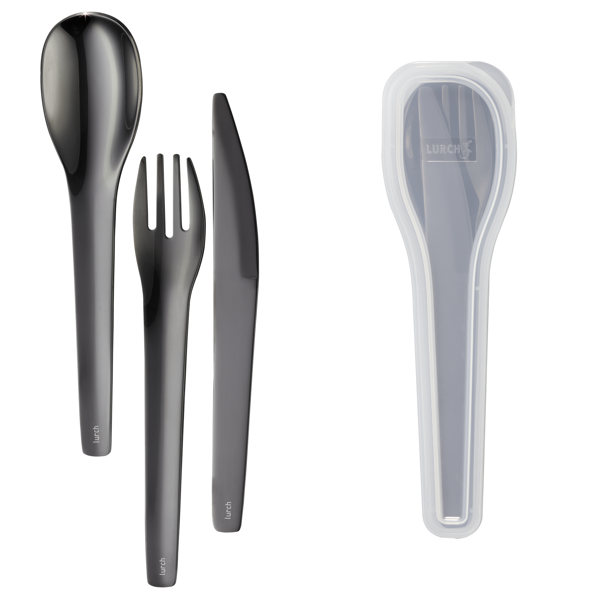 Lurch Bestiksæt To-Go rustfrit stål/antracit med opbevaringsboks Lurch Bestiksæt To-Go rustfrit stål/antracit med opbevaringsboks